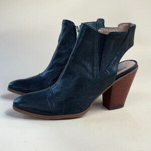 Dolce Vita Perforated Leather Open Back Western Bootie - Size 9.5